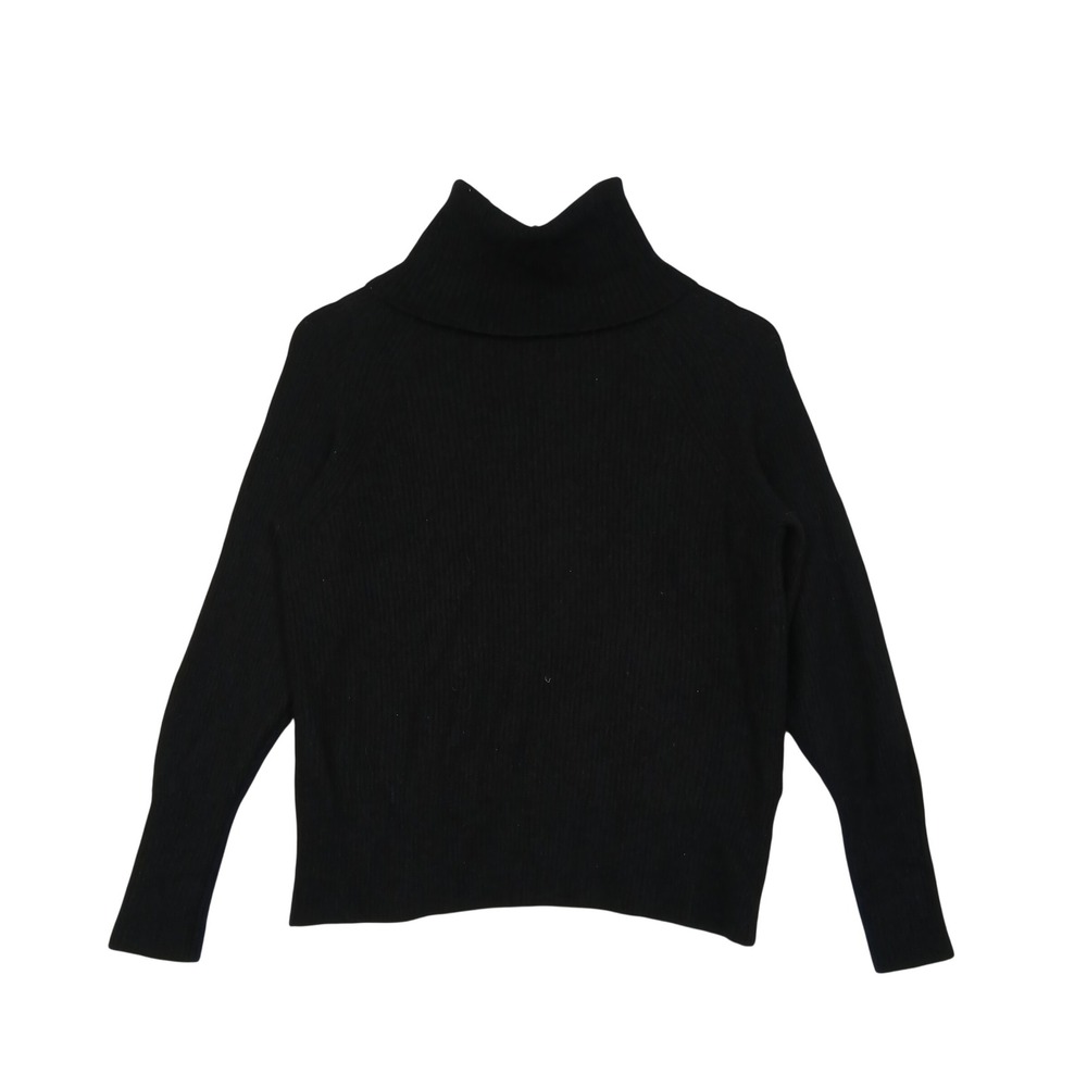 Quince Black Ribbed Turtleneck Sweater Womens Medium Long Sleeve Knit Top